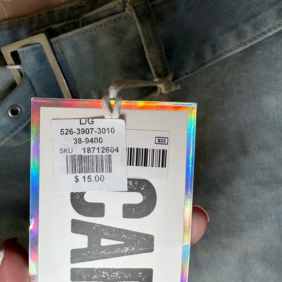 Cargo Denim Skirt with Belt - Picture 2 of 4